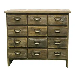 Design antico cassettone in legno massello di recupero cassettiera fatta a mano per sala da pranzo e soggiorno mobili rustici per la casa - Product Image 1