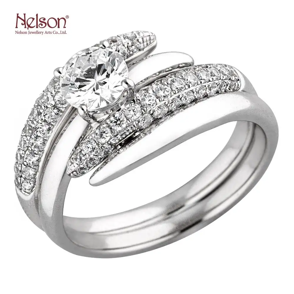 Award Winning Factory Zero risk Good Design Classic 18K White Gold Engagement Diamond Ring Mount Set