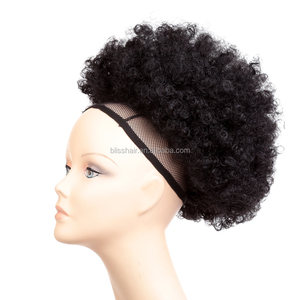 10 pollici Afro Soffio Coulisse Coda di Cavallo Sintetica Ricci Crespi Capelli Updo Chignon Pezzo di Panino Dei Capelli - Product Image 5