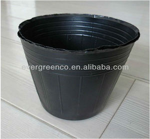 Black PE Soft Round Flower Pot Classic Design <strong>Small</strong> <strong>Planter</strong> for Outdoor Home Garden Nursery Decoration - Product Image 2