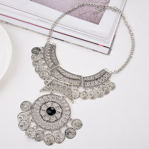 > <span class=keywords><strong>KIKI</strong></span> de Europa plata moneda hueco Collar para mujer nueva collares Vintage - Product Image 5