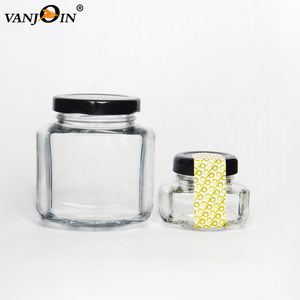 45ml 110ml <span class=keywords><strong>190ml</strong></span> açık Oval altıgen cam kavanoz gıda turşu için BİBER SOSU bal şeker Metal kapaklı