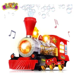 The Best Christmas Toy Bubble Blowing Toy Train for kid with Lights and Sounds