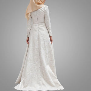 Abito da Sera Musulmano in Stile Moderno Glamour a Maniche Lunghe Abaya Islamica Femminile <span class=keywords><strong>Moda</strong></span> Floreale Vendita all'Ingrosso <span class=keywords><strong>Online</strong></span> - Product Image 4