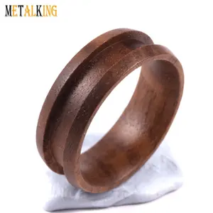 Inti Kayu Mawar Hitam 4Mm Lebar, Kedalaman 1.3Mm Beralur 8Mm Cincin Kosong untuk Tatahan