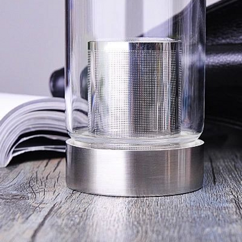 550ML heat resistant glass water bottle with silicone sleeve
