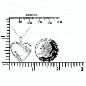 <span class=keywords><strong>Mamma</strong></span> E Bambino Della Collana Del Cuore 925 Sterling Silver I Love You Mom Pendente Della Collana - Product Image 6