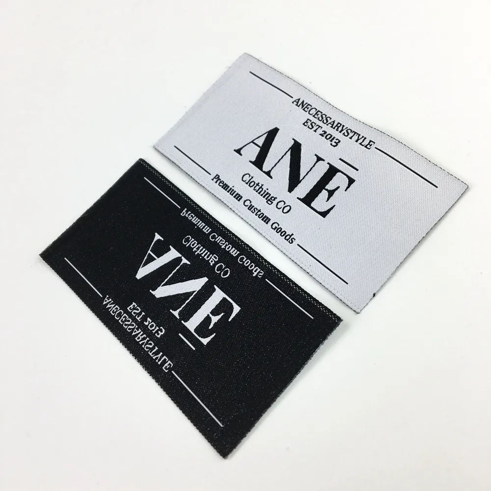 Wholesale Custom Printed Inside Shirt Tags Garment Label Fashion Style Cheap Woven Brand Label Customized