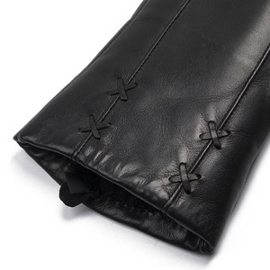 Ladies Thick <strong>Fur</strong> <strong>Lined</strong> Genuine Sheepskin Leather Dressing <strong>Gloves</strong> for Winter - Product Image 6