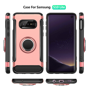 Mosaïque 360 Anneau en métal Support De Téléphone En Fiber De Carbone Pour Samsung <span class=keywords><strong>Galaxy</strong></span> <span class=keywords><strong>S10E</strong></span> Couverture Arrière - Product Image 2