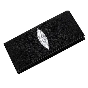 Custom luxury slim RFID blocking genuine leather wallet factory