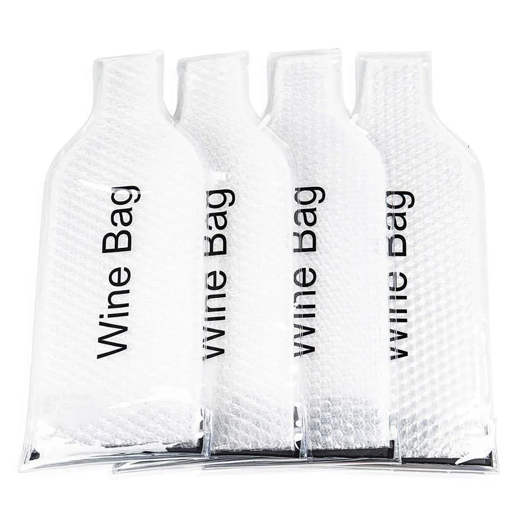 Sacchetti di pelle di vino in PVC sacchetto di imballaggio per la protezione della bottiglia di vino a bolle riutilizzabili a prova di perdite