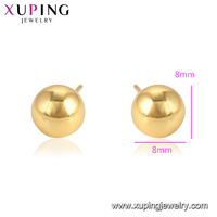 95409 Xuping simple diseños populares en forma de bola de oro 24k stud pendiente Importación de joyas de China