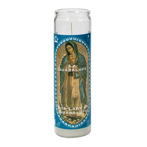Bougie en verre longue personnalisée avec étiquette privée, religieuse, catholique, pour église, avec saint - Product Image 5