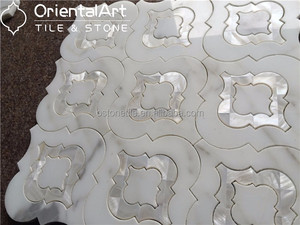 Nacre <span class=keywords><strong>de</strong></span> coquille mélange marbre jet d'eau mosaïque - Product Image 4
