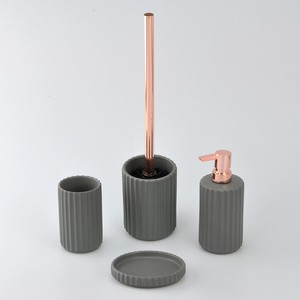 Ensemble d'accessoires de salle de bain cylindre couleur gris céramique de haute qualité - Product Image 1