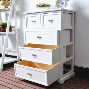 Paire d'armoires de rangement en bois blanc Meubles de chambre à coucher Table de chevet Tables à tiroirs de salon en bois