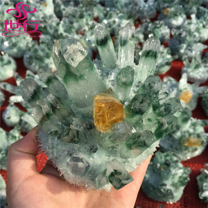 Cluster di <span class=keywords><strong>Quarzo</strong></span> <span class=keywords><strong>Citrino</strong></span> Verde/Giallo, Cristallo Fantasma per Decorazione d'Interni - Product Image 5