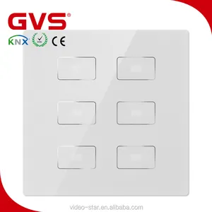 2017 buena calidad GVS k-bus EIB/KNX domótica inteligente interruptor de pared KNX botón KNX interruptor En conmutación y regulación Luz