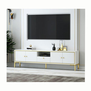 Set <span class=keywords><strong>Tavolino</strong></span> <span class=keywords><strong>da</strong></span> Caffè e Mobile TV in Stile Moderno ed Elegante, Colore <span class=keywords><strong>Bianco</strong></span>, per Soggiorno - Product Image 3
