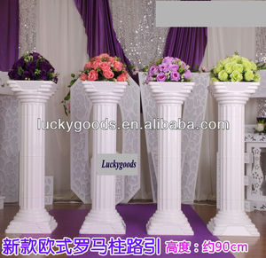 HJ240009, plástico de calidad blanca, decoración decorativa de boda de PVC, pilares romanos para decoración de escenario de eventos de boda