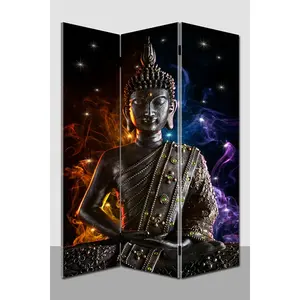 Thailand Buddha Leinwand Malerei Raumteiler 3 Panels Falt schirme