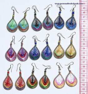 Pendientes de Hilo de Seda Peruana, Brillantes, Étnicos, Hechos a Mano, Tejidos, Aros Colgantes, Joyería Boho Rasta Tejida a Mano, Venta al por Mayor, Perú - Product Image 2