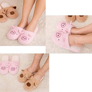 L-3 breve peluche bambine cartone animato animale peluche maiale pantofole antiscivolo fondo bambine pantofola - Product Image 3