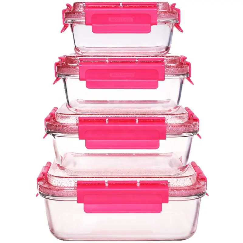 bento lunch box microwave glass storage with blingbling lid