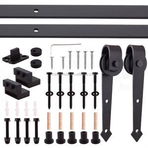 Coeur Rétro Rouleau Cintres <span class=keywords><strong>de</strong></span> Glissement Simple Bois Grange Quincaillerie <span class=keywords><strong>De</strong></span> Porte <span class=keywords><strong>Placard</strong></span> <span class=keywords><strong>Kit</strong></span> - Product Image 1