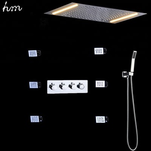 Système de douche thermostatique à Led, douche de pluie, avec douchette, salle de bains, 360x500MM, SUS304 - Product Image 1