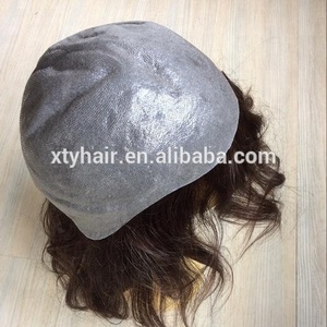 Pieno saxy <span class=keywords><strong>immagine</strong></span> 100% dell'unità di elaborazione dei <span class=keywords><strong>capelli</strong></span> umani parrucche base di pelle super sottile caps - Product Image 3