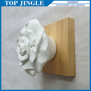 <b>Wall</b> <b>Mounted</b> Rose Design Concrete Cloth And Hat Hanger - Product Image 2