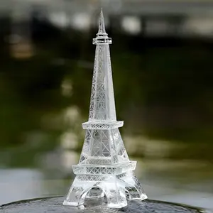 Pares de frança quente casamento cristal torre eiffel escultura modelo lembranças turística