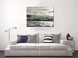 Hecho a mano moderno <span class=keywords><strong>abstracto</strong></span> lienzo imagen <span class=keywords><strong>gris</strong></span> arte pintura sobre lienzo - Product Image 2