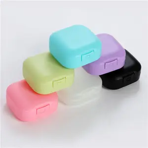 Outdoor portable travel plastic hotel soap dish with custom logo for advertising