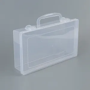 Caixa de comprimidos sanitários transparente estilo moderno, caixa externa