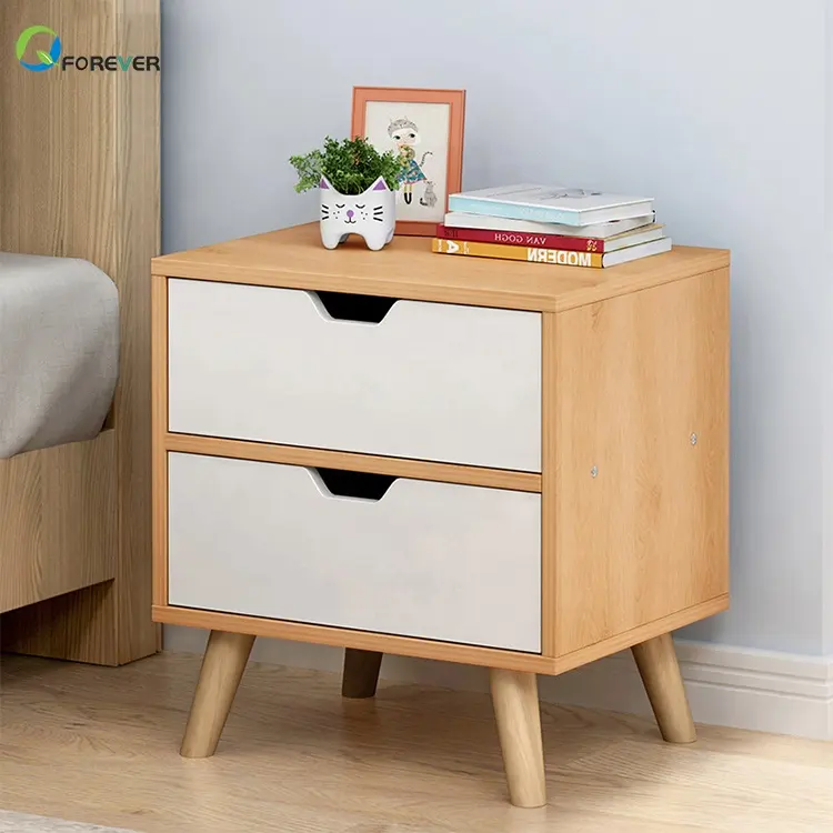 नई डिजाइन Morden बेडरूम लकड़ी Nightstands छोटे पक्ष कैबिनेट