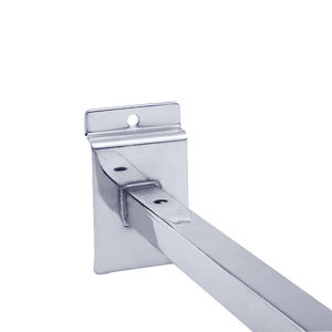 حامل معدني مربع للجدران بتصميم شريطي خشبي أو زجاجي - Product Image 3