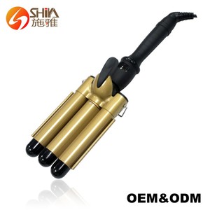 Nouveau LCD Triple Trionda Cheveux Curling Conception Magique 100 Céramique Fer À Onduler Tong Teleshop Beauté et Soins Personnels Équipement De Salon - Product Image 5