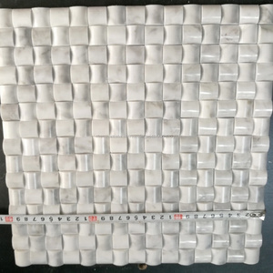 Marbre de carrare <span class=keywords><strong>blanc</strong></span> cube 3d carré mosaïque carrelage - Product Image 6