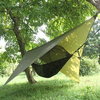Woqi Mosca de lluvia de alta calidad, sombrilla impermeable portátil refugio de Camping lona Mosca de lluvia para cubierta de Hamaca, color azul o verde