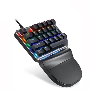 B2C Ecommerce Hot Sale K27 Handheld <strong>USB</strong> Wired Gaming Mechanical <strong>Keyboard</strong> with Blue Switch Backlight - Product Image 1