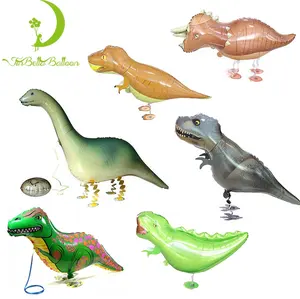 Grosir balon dinosaurus T Rex berbentuk hewan peliharaan Foil Helium untuk hadiah ulang tahun anak-anak