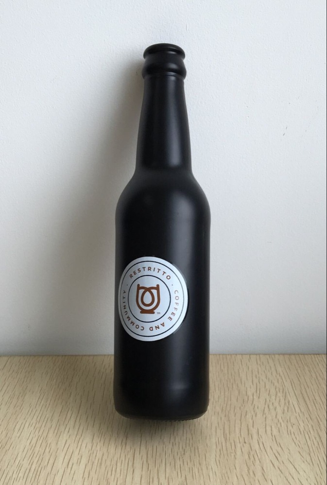 330ML Glass Bright Black Beer Bottle Wine bottles Juice bottles With Customized Printing