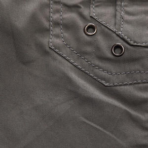 Tasche Cargo in cotone lavate da esterno Color tinta unita con occhiello e <span class=keywords><strong>camicia</strong></span> a manica corta - Product Image 5