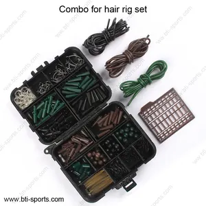 Combinação definir a pesca da carpa rig cabelo combo caixa com acessórios ganchos tackles terminais, tubos de borracha butílica, gira, contas, mangas, rolhas