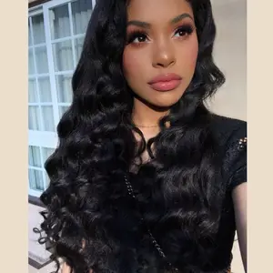 Brazilian virgin loose wave human half wigs human hair with baby hair, factory price hand made human hair full lace wig