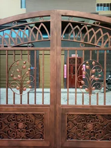 High Quality Wrought Iron Gate Design Simple Main Front Entry Door Iron Gate Grill Design Retractable Used Iron Gates Models