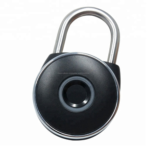 Smart Électrique Sécurité Noir En Alliage de Zinc Ronde Forme D'empreintes digitales Cadenas - Product Image 4